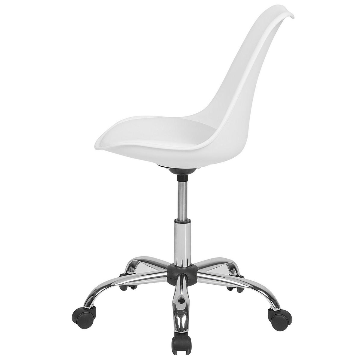 BÜRODREHSTUHL Kunststoff Weiß Dakota - Weiß, Kunststoff/Textil (60/79/60cm) - Beliani