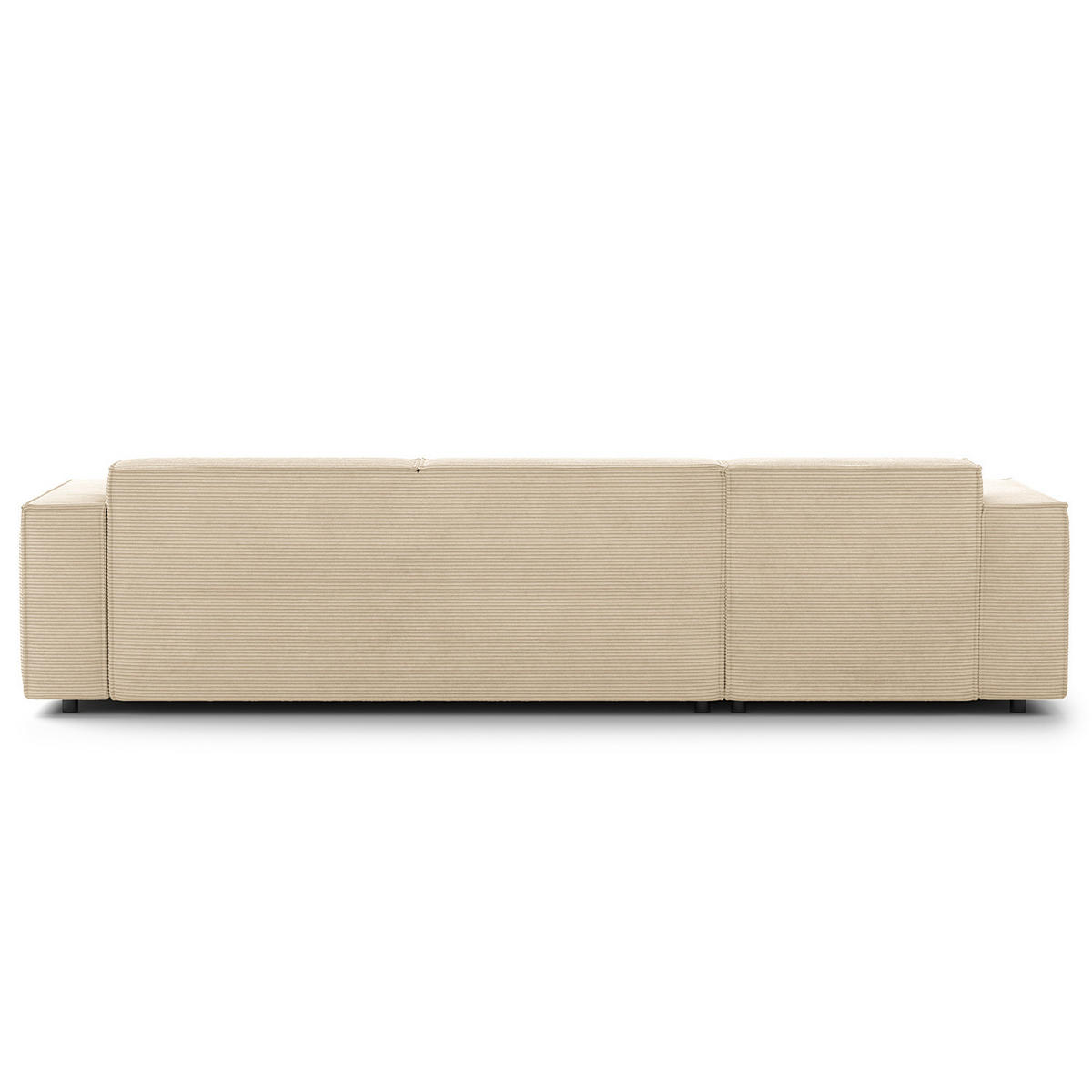 ECKSOFA mit Longchair - Beige/Schwarz, Kunststoff/Textil (294/177cm) - home24