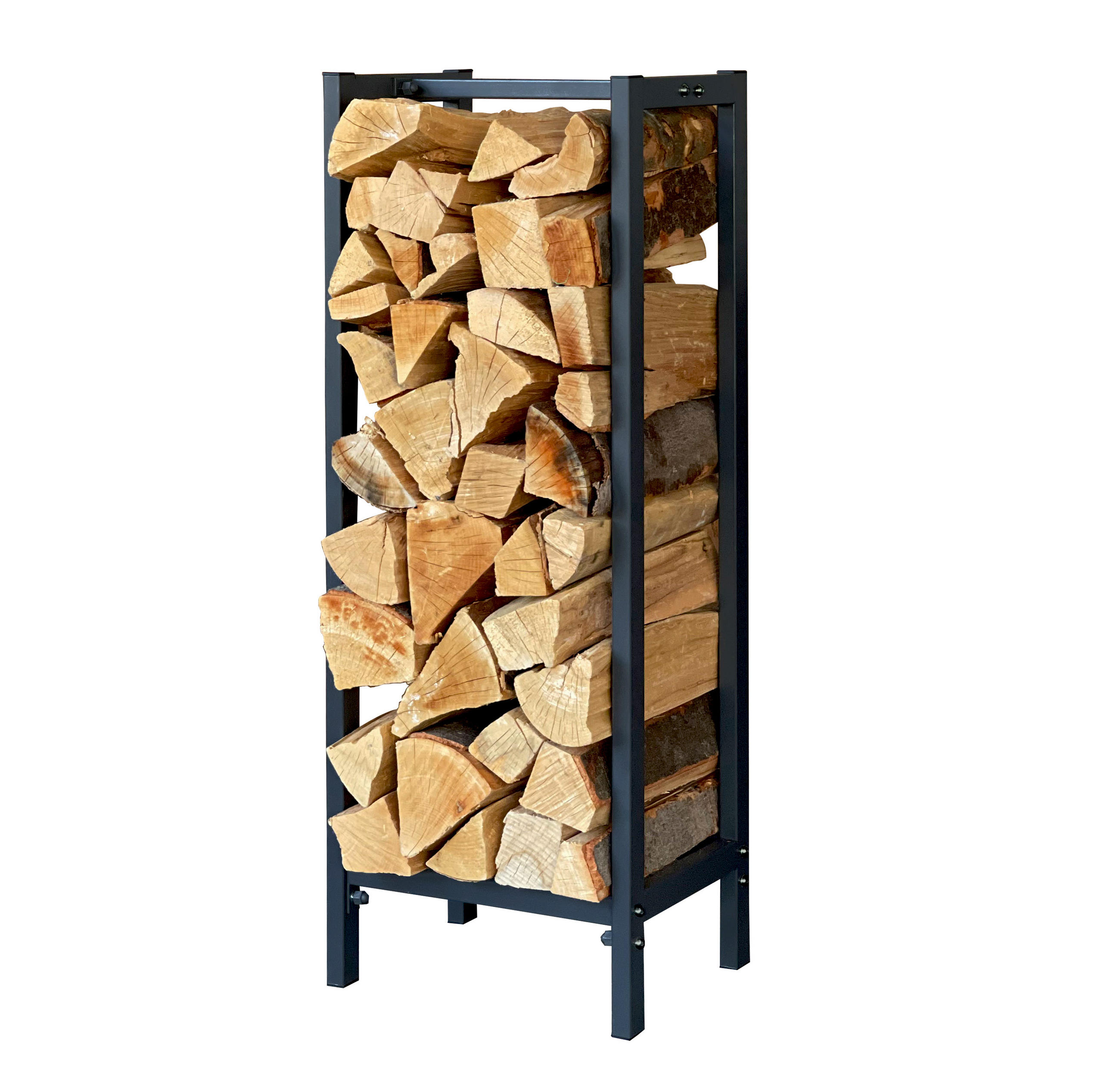 KAMINHOLZREGAL Außen 33x25x90 cm Metall Anthrazit - Anthrazit, Metall (25/90/33cm) - QUICK STAR