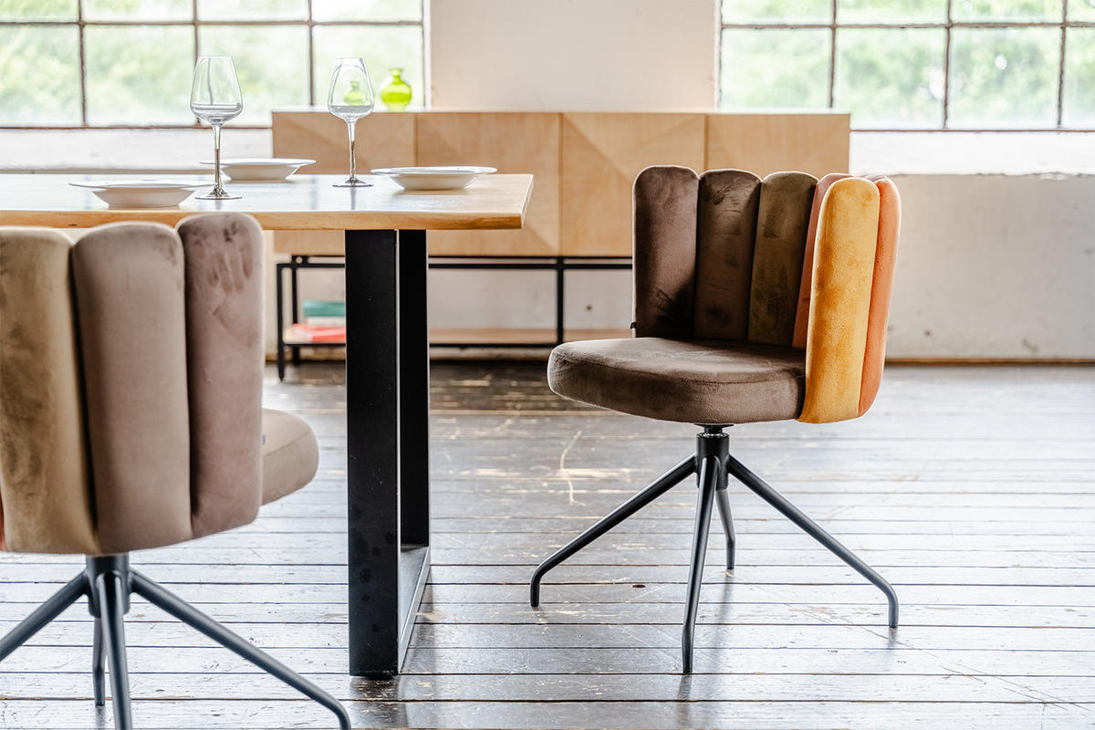 ESSZIMMERSTUHL JADA Braun Velvet Drehbar (360°) - Dunkelbraun/Braun, Kunststoff/Textil (58/79/55cm) - KAWOLA