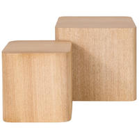 BEISTELLTISCH - 2er-Set - Esche - Eschefarben, Holzwerkstoff (40/40/38cm) - home24