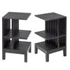 NACHTTISCH Celine 2er Set, schwarze Birke, 37,5/37,5/65 cm - Schwarz, Holz (37.5/65/37.5cm) - WOODEK