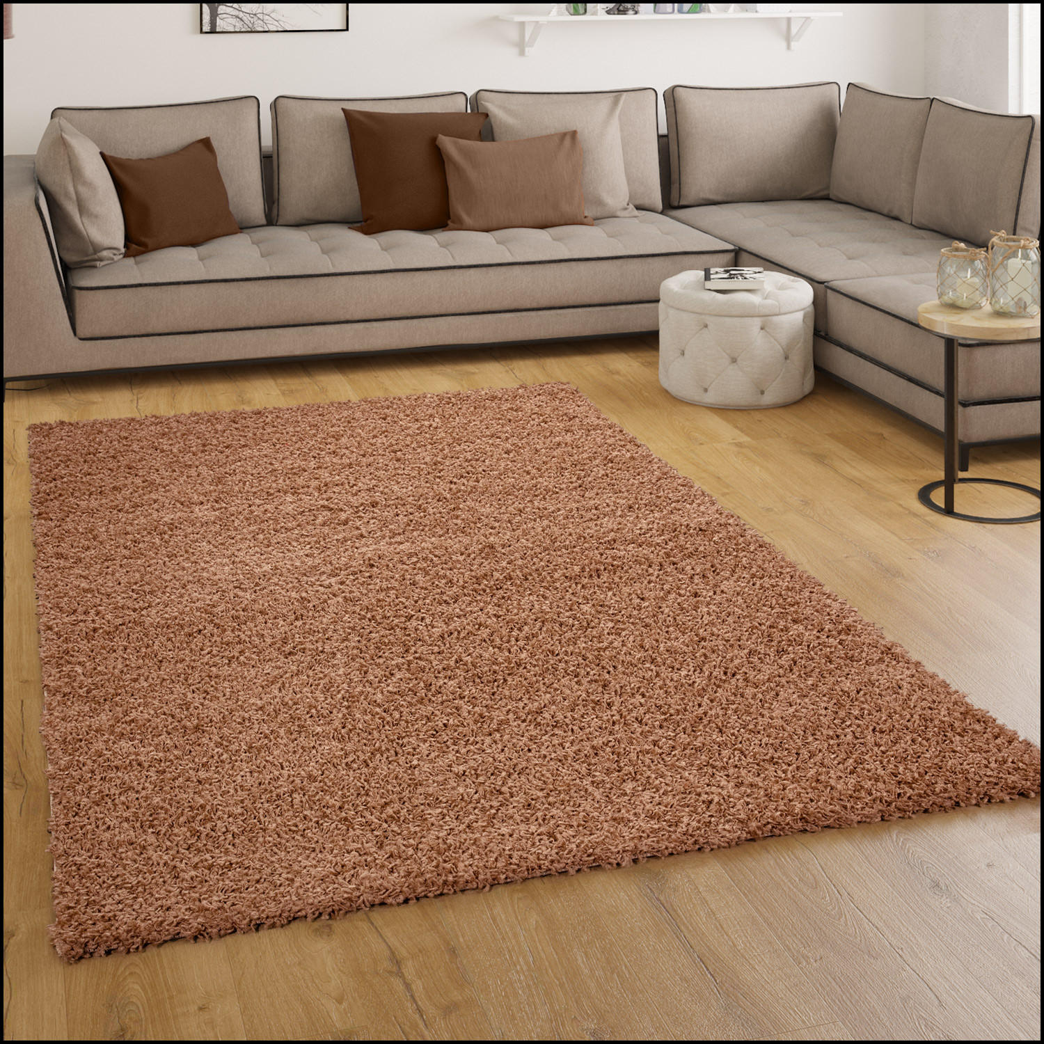 HOCHFLORTEPPICH 200/200 cm Sky 250 - Terracotta, Textil (200/200cm) - Paco Home