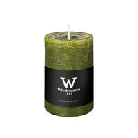 STUMPENKERZE Rustik Marble Style Olive 90 x Ø 58 mm, 1 Stück - Olivgrün, Paraffin (9cm) - Wiedemann Kerzen