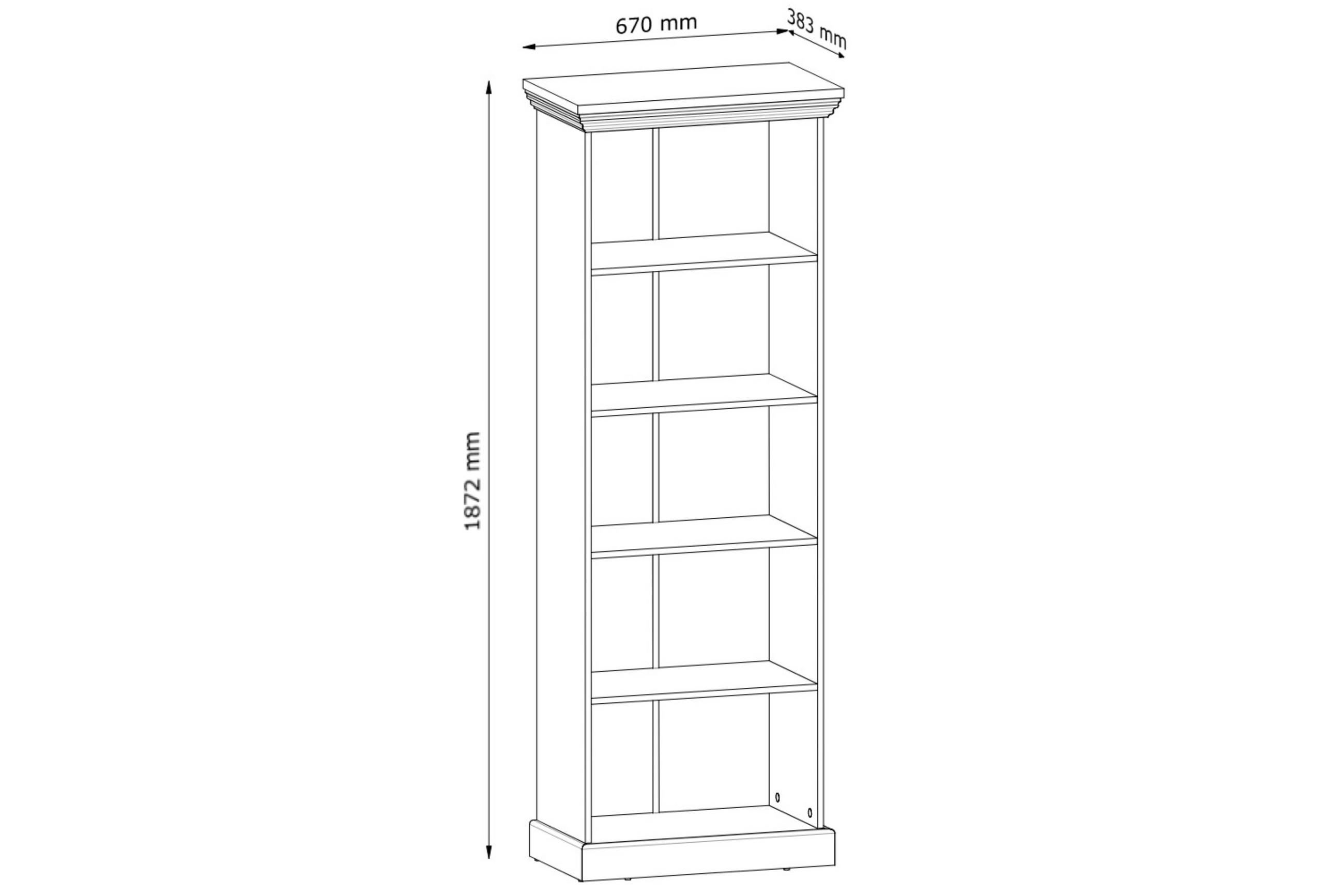 Thumbnail - Konsimo® Regal, Creme, Eiche, Holz, Rechteckig, 68x187x39 cm, Hergestellt in Europa, Wohnzimmer, Regale, Bücherregale