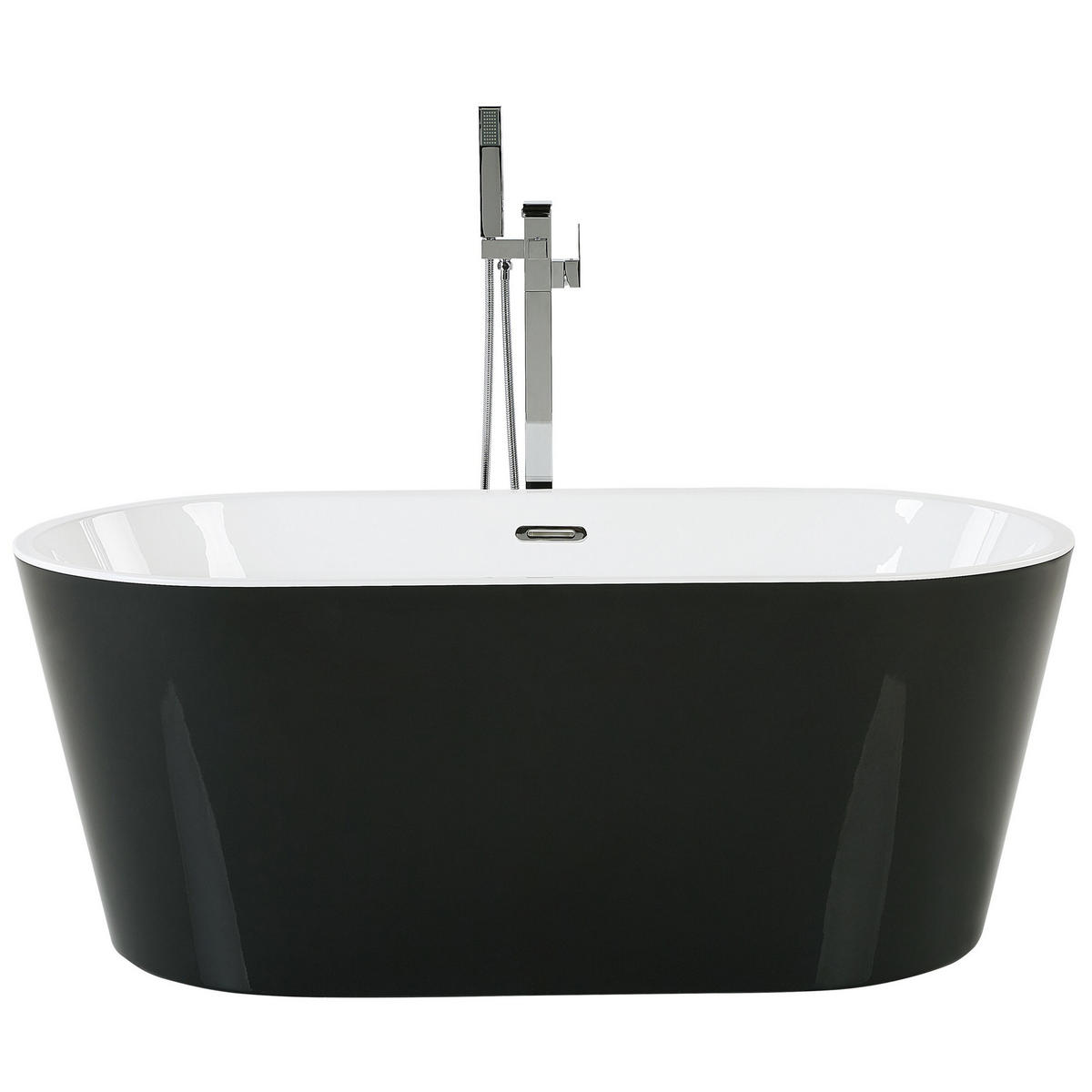 BADEWANNE FREISTEHEND 72x170x59 cm schwarz Havana - Schwarz, Kunststoff (72/59/170cm) - Beliani