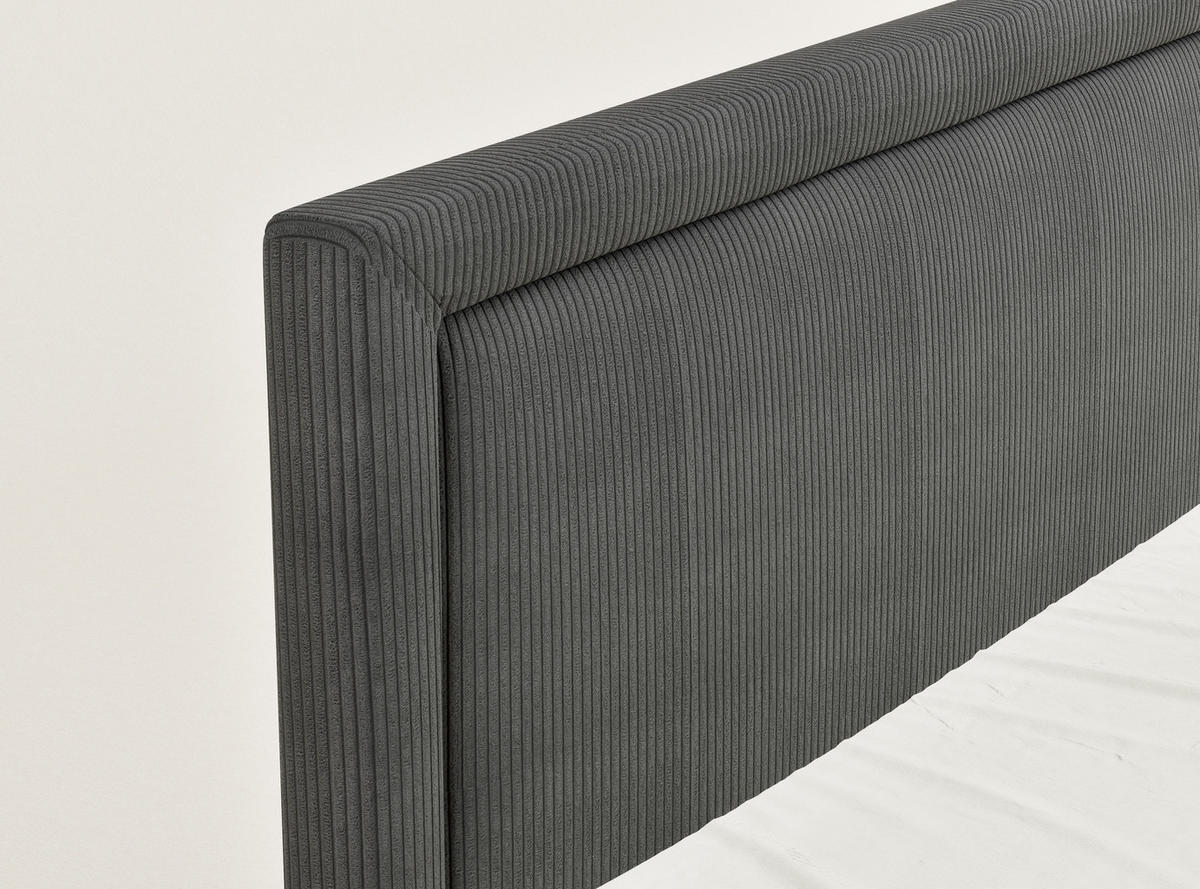 BOXSPRINGBETT Fresco 180/200 cm, in Graphit, Bettkasten, Matratze, Topper - Schwarz/Graphitfarben, Holz/Holzwerkstoff (180/200cm) - Maison de Reve