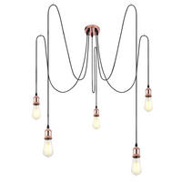 HÄNGELEUCHTE Kupfer Textil Schwarz - Kupferfarben, Metall (11.7/11.7/200cm) - Globo Lighting