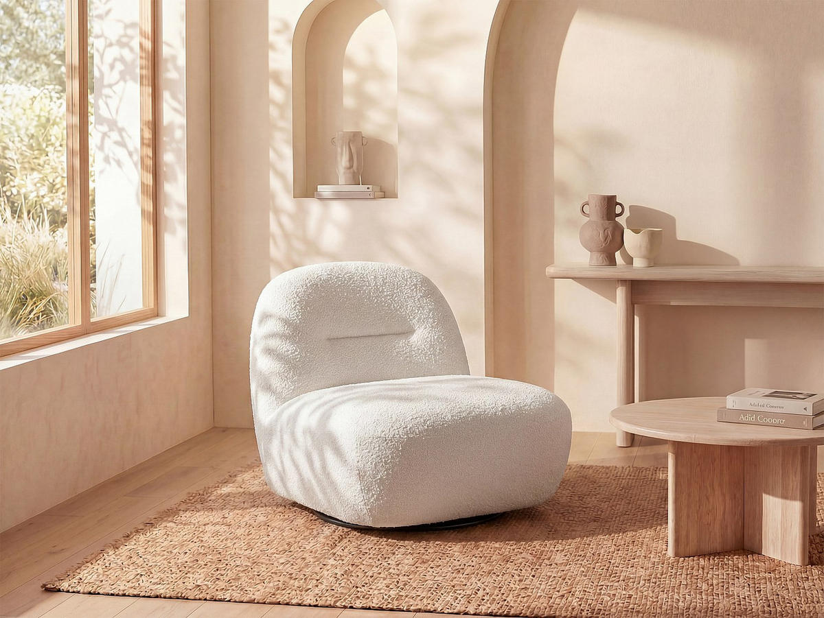SESSEL mit gerader Rückenlehne - 1 Person - Stoff - Weiß - - Weiß, Textil (82/73/84cm) - Vente-Unique