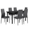 TISCHGRUPPE Bjerkvik - Grau, Holzwerkstoff/Textil (140/75/60cm) - [en.casa]