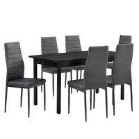 TISCHGRUPPE Bjerkvik - Grau, Holzwerkstoff/Textil (140/75/60cm) - [en.casa]