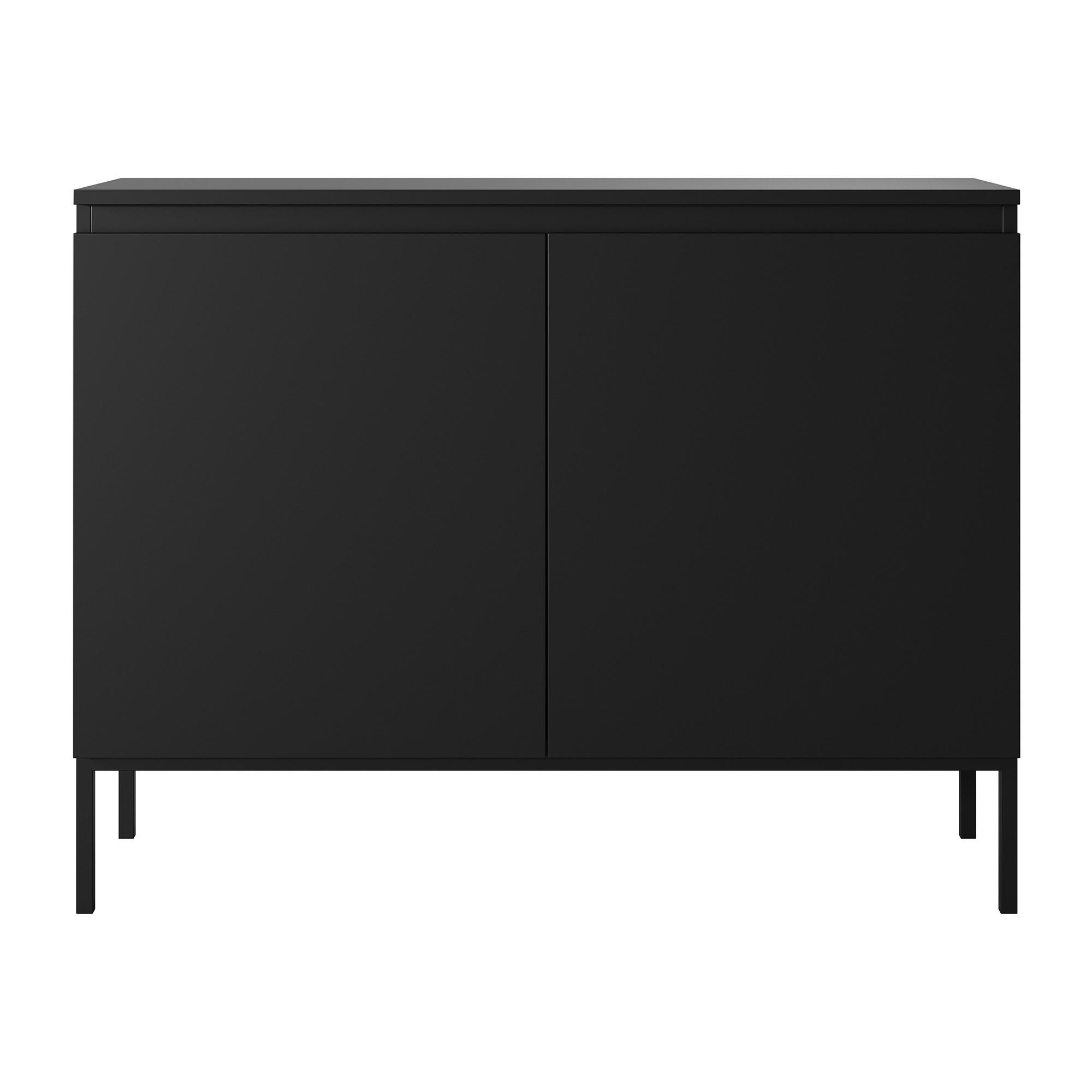 SIDEBOARD Bemmi Schwarz mit schwarzen Beinen 2-türig 100 cm - Schwarz, Holzwerkstoff/Metall (100/77/35cm) - Selsey