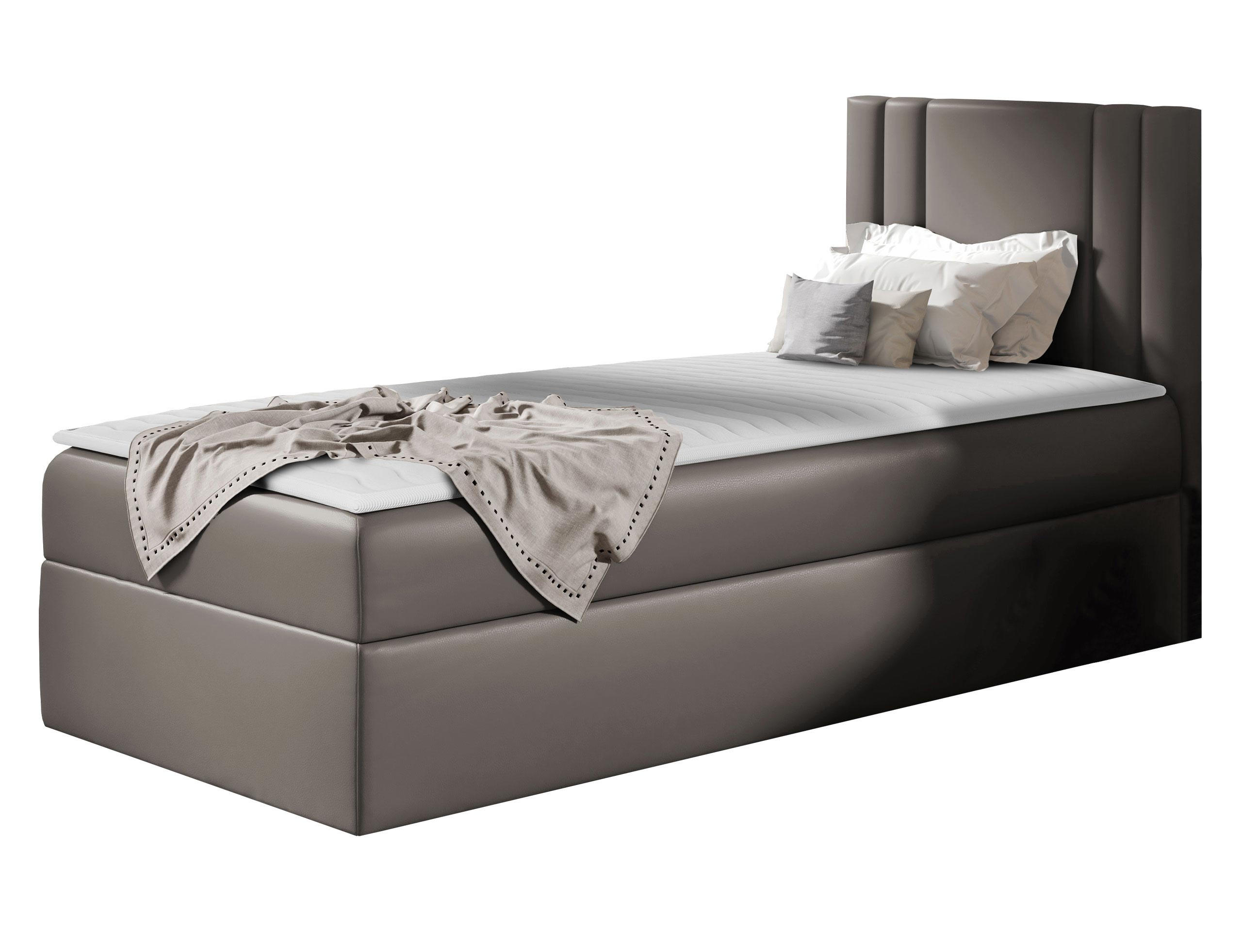 BOXBETT Carmen Mini, Seite zum Öffnen des Bettkastens: Rechts - Graphitfarben, Holz (100/200cm) - MIRJAN24