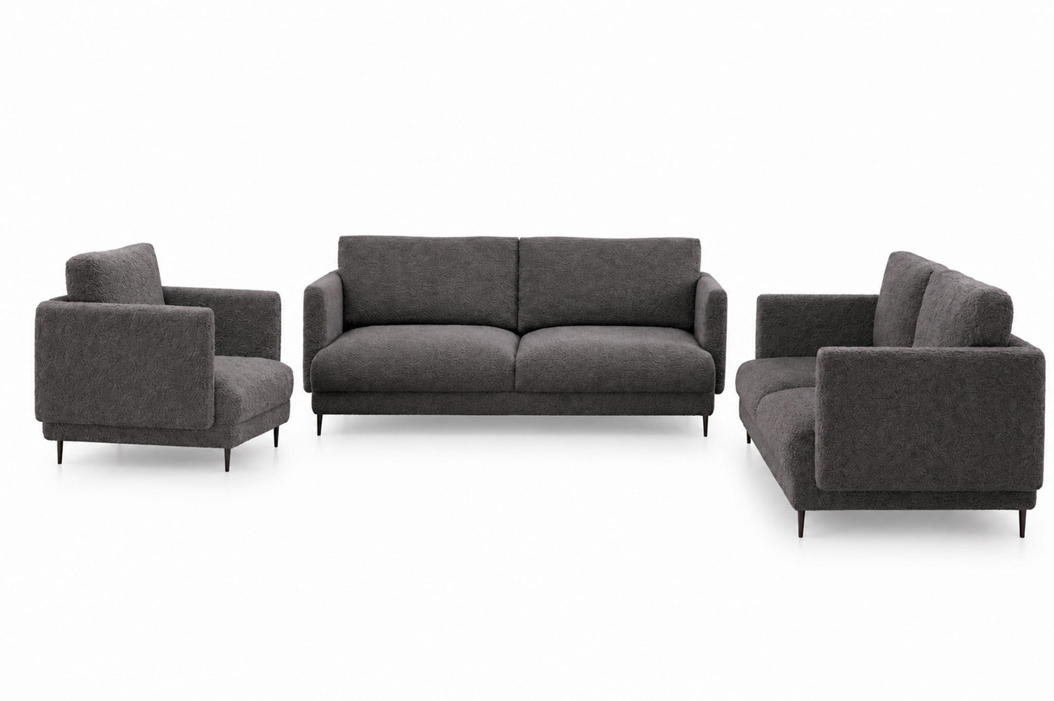 Fun Möbel Sofaset Anthrazit 226x95x95 cm