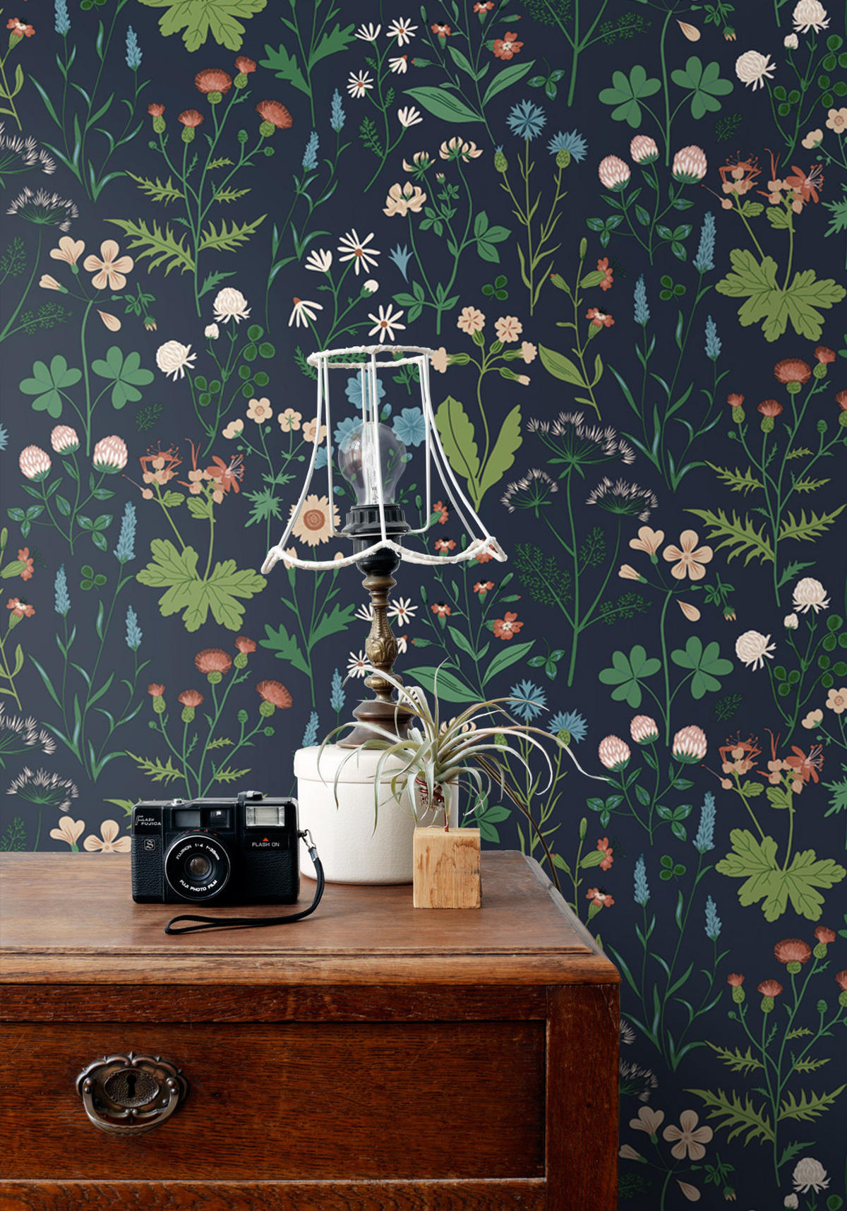 TAPETE Feldblumen 53 cm x 10.05 m - Blau, Papier (53/1000cm) - ESTAhome