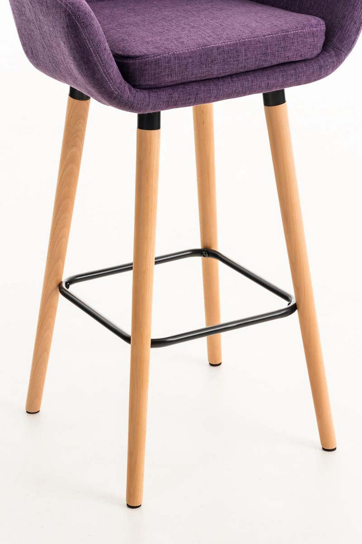 BARHOCKER Grande, 2er Set, Gestell Holz, Stoff Lila - Lila/Braun, Holz/Textil (55/99/46cm) - TPFLiving