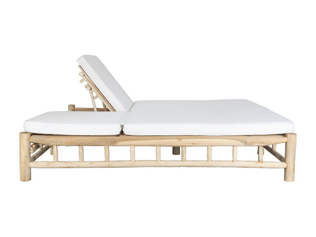 SONNENLIEGE - 215 cm x 180 cm - Holz, Platte - Naturfarben Hell TULUM - Naturfarben, Holz (215/46/180cm) - Vente-Unique