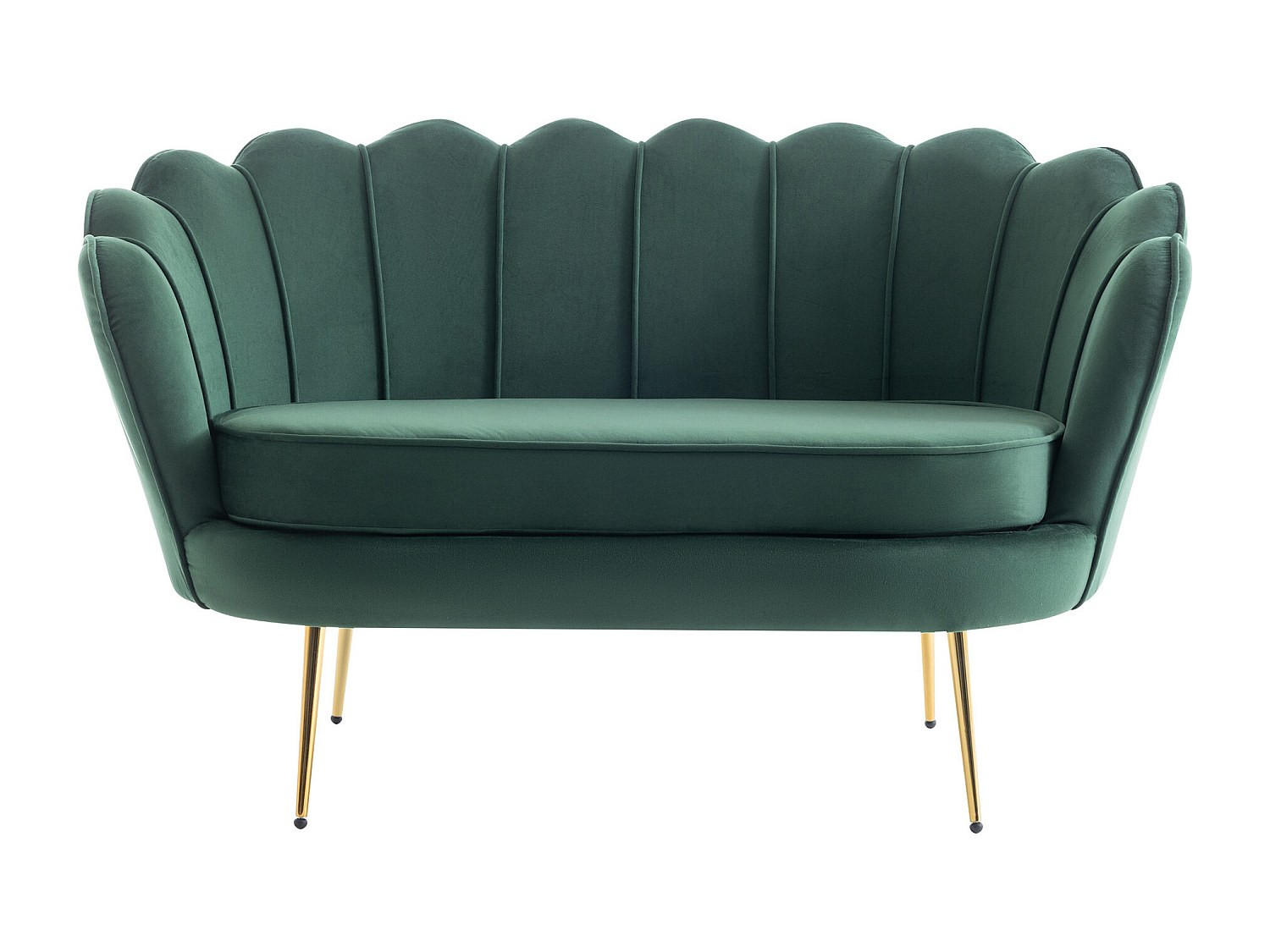 SOFA ohne Schlafmöglichkeit - 2 Personen - Samt, Stoff - Tannengrün - - Waldgrün, Textil (124/78/73cm) - Vente-Unique