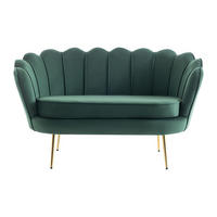 SOFA ohne Schlafmöglichkeit - 2 Personen - Samt, Stoff - Tannengrün - - Waldgrün, Textil (124/78/73cm) - Vente-Unique