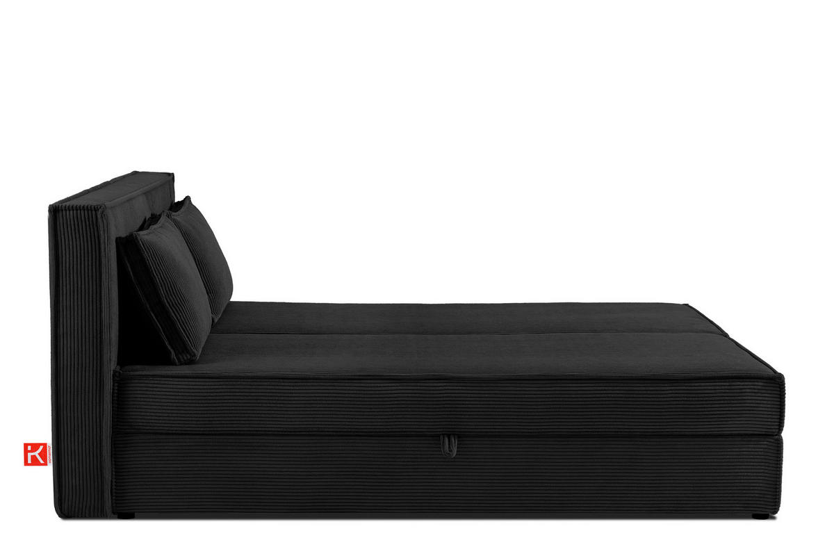 BOXSPRINGBETT ROTI mit Stauraum, schwarz - Schwarz, Holz/Holzwerkstoff (180/200cm) - KONSIMO®
