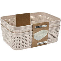 KÖRBE aus Kunststoff 19/13,5/6 cm - Beige, Kunststoff (19/13.5/6cm) - Storage solutions