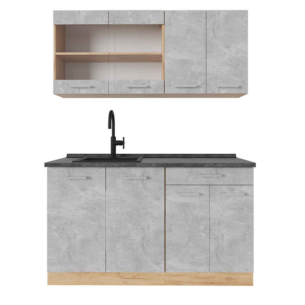 Honigeiche/Grau, Holzwerkstoff (140/81.6/60cm) - Vicco