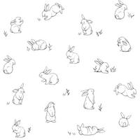 VLIESTAPETE Bunny, Kaninchen 50 cm x 10m, weiß - Weiß, Papier (50/1000cm) - Lilipinso
