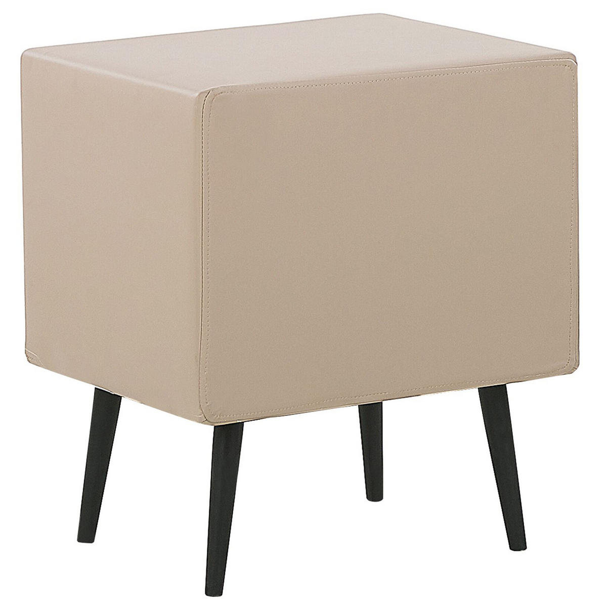 NACHTTISCH beige Kunstleder 2 Schubladen Essonne - Beige, Kunststoff/Textil (48/56/41cm) - Beliani
