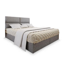 BOXBETT LONIS 140x200 cm mit Matratze und Topper - Hellgrau - Hellgrau, Holz (140/200cm) - MASSENO