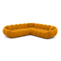 ECKSOFA Liva Senf Samtstoff - Currygelb, Textil (258/258cm) - VAROYAL