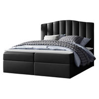 BOXBETT Lindos - Schwarz Hochglanz, Holz (120/200cm) - MIRJAN24