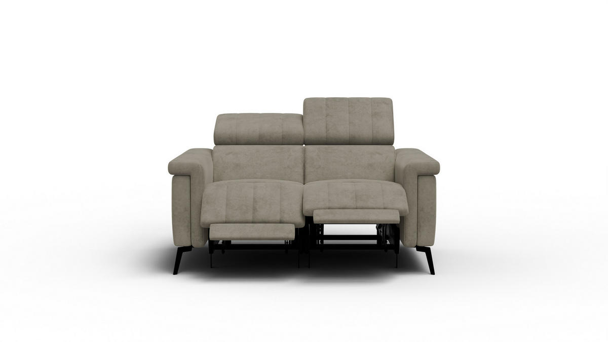 RELAXSOFA NORDEL 2-Sitzer, dunkles beige - Beige/Schwarz, Holz/Textil (150/80/105cm) - Courtois Laville