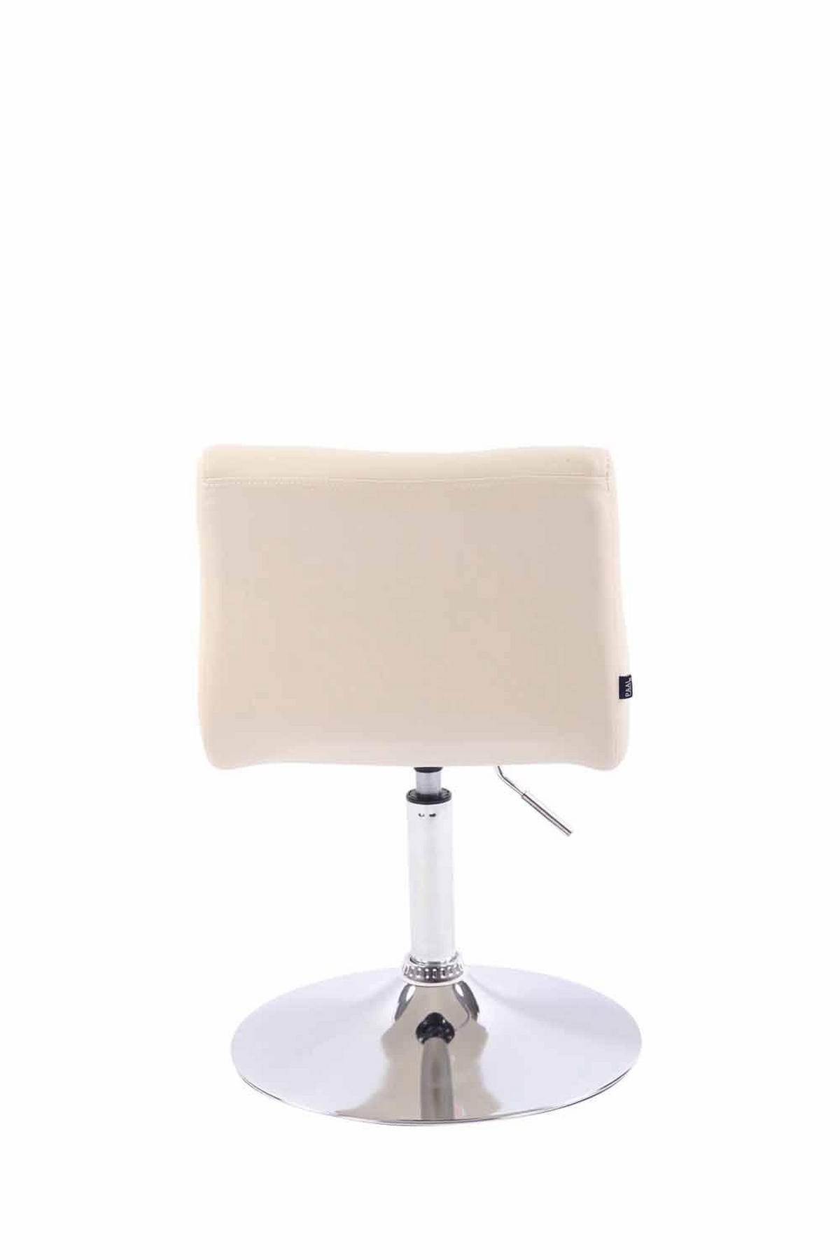 DREHSTUHL Lederlook creme - Chromfarben/Creme, Textil/Metall (43/71/50cm) - CLP