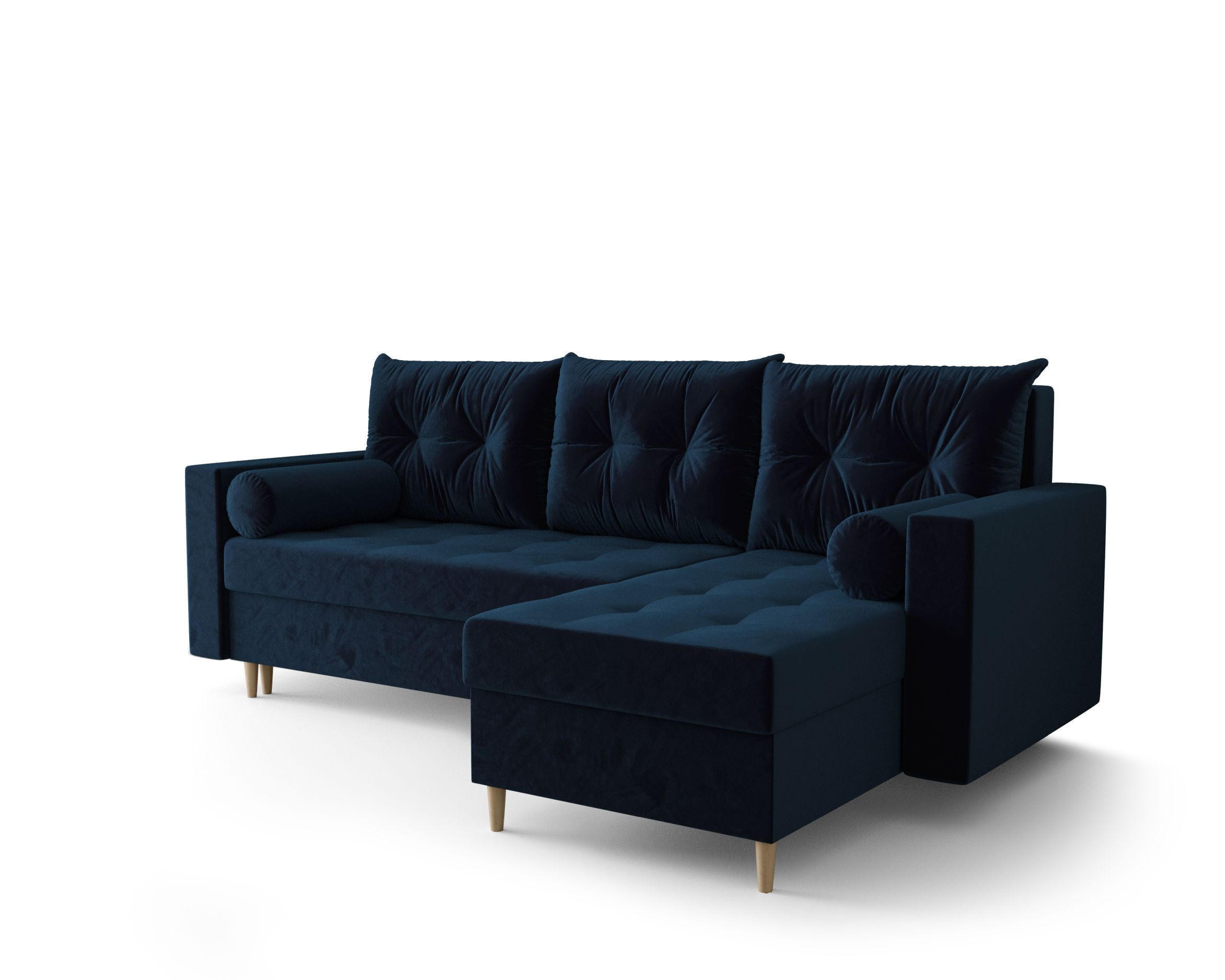 ECKSOFA SKANDI Itaka 11 Rechts mit Schlaffunktion - Dunkelblau, Textil (230/145cm) - Bedante