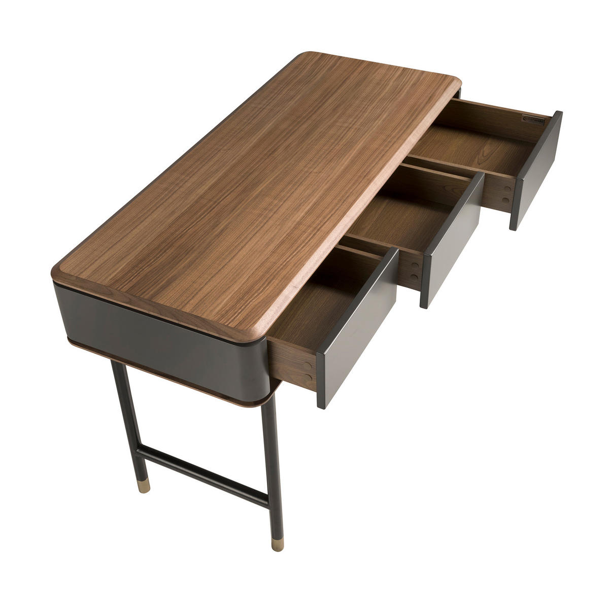 KONSOLENTISCH Rechteckig Dunkelgrau Walnuss Gold 120/50/80 - Dunkelgrau, Holzwerkstoff (50/120/80cm) - ANGEL CERDA