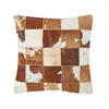 PATCHWORK-KISSEN Fell & Leder 45/45 cm - Multicolor, Leder/Textil (45/45cm) - Homescapes
