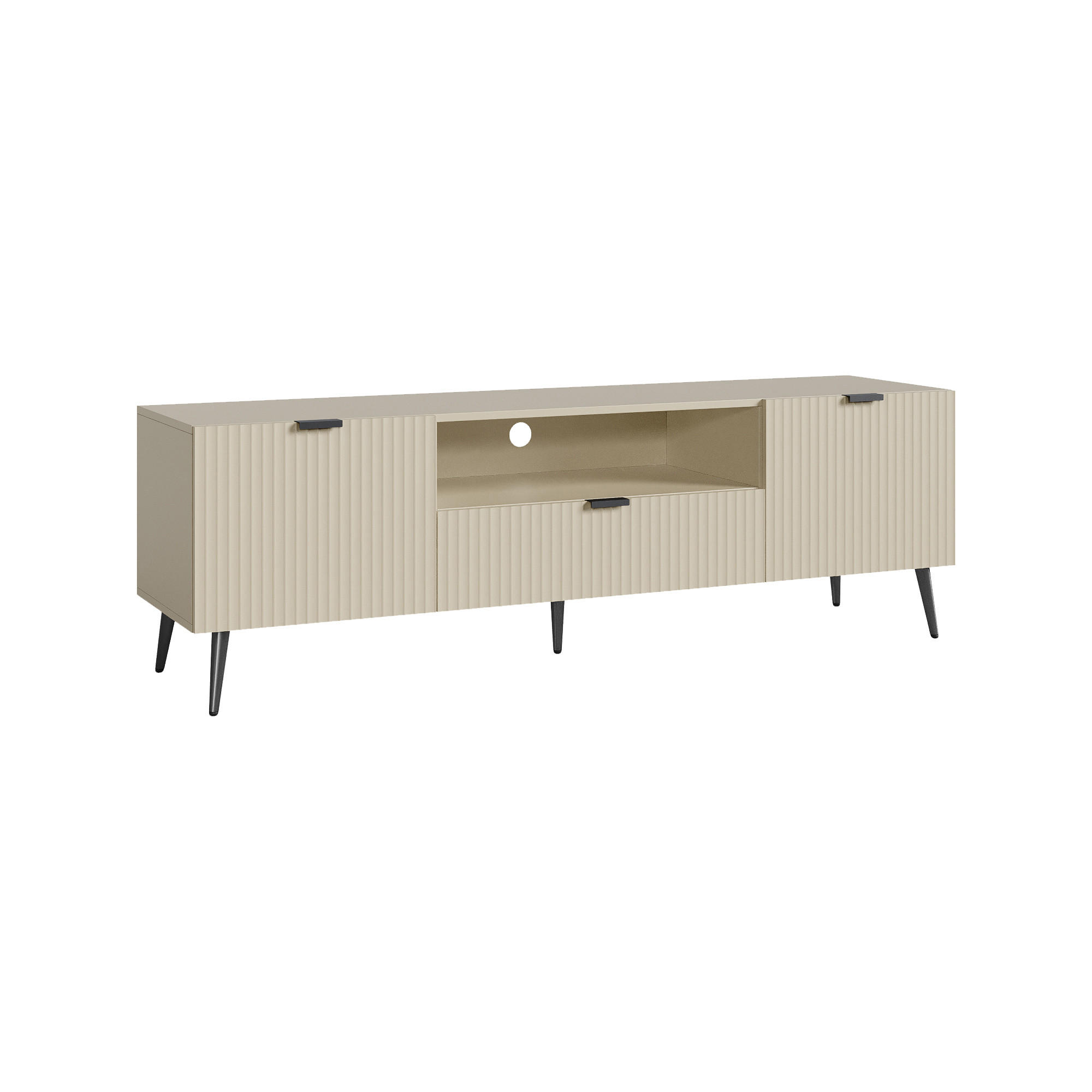 TELEVIZNÍ SKŘÍŇ Nand - písková barva, kov/kompozitní dřevo (40/51/160cm) - [en.casa]