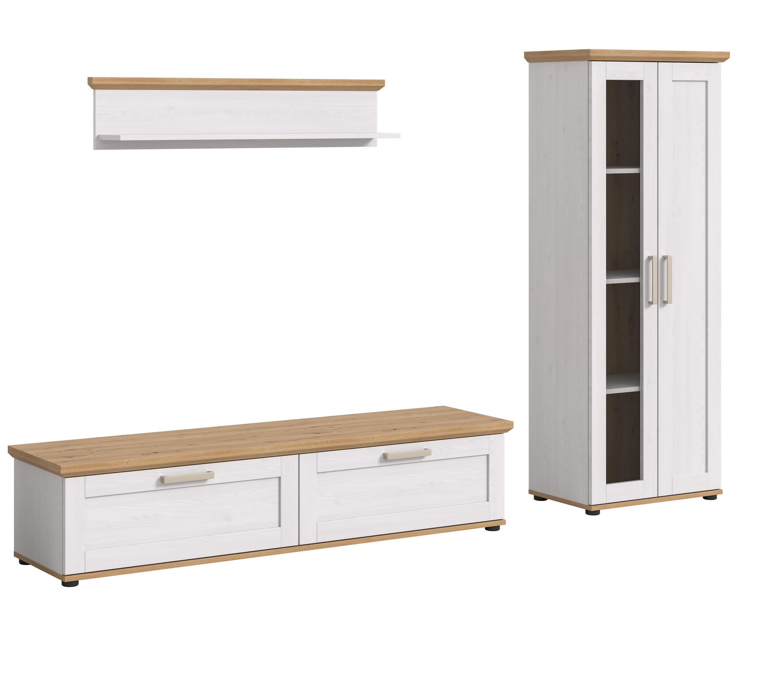 WOHNWAND Siena 3 tlg. (B/H/T: ca. 240/161/40 cm) in Sibiu Lärche /Sibiu Lärche - Lärchefarben, Holzwerkstoff (240/161/40cm)