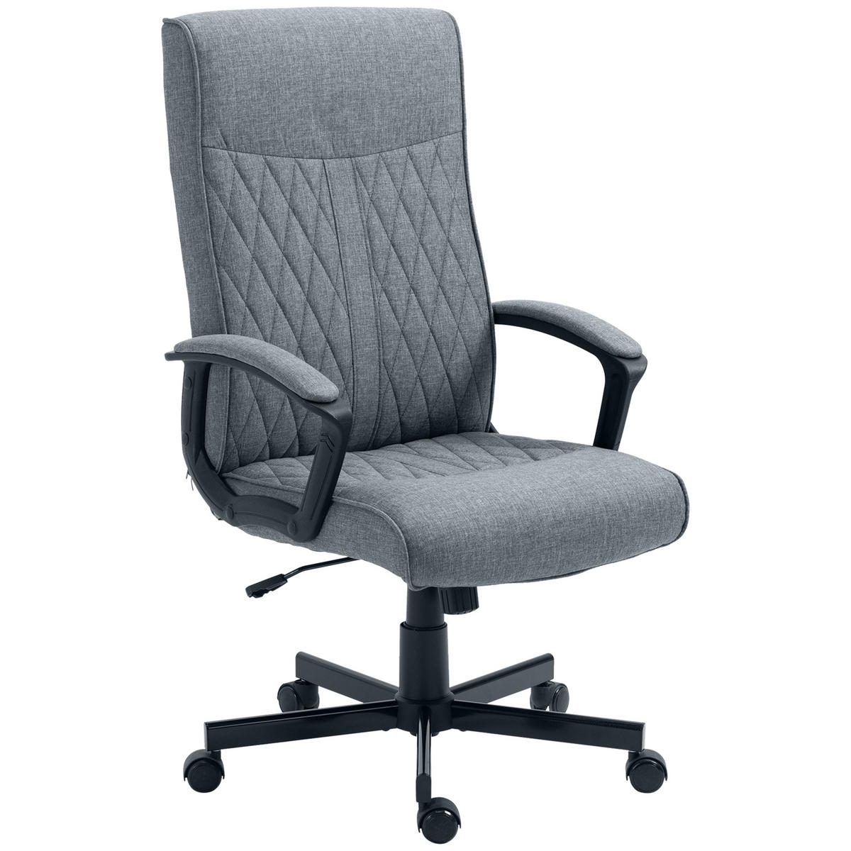 BÜROSTUHL mit Wippfunktion, Höhenverstellbarer Schreibtischstuhl für Büro Grau - Dunkelgrau, Metall (65/112.5/72cm) - Vinsetto