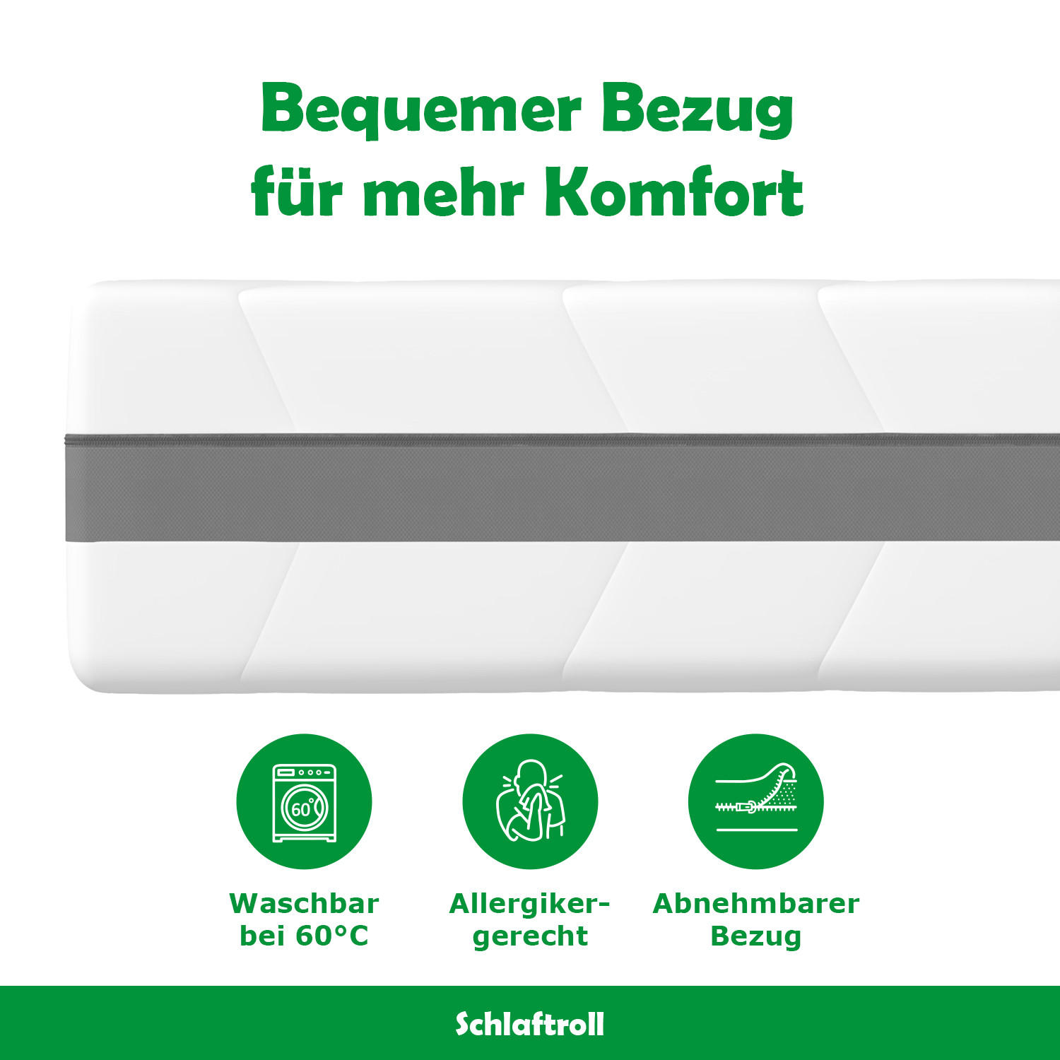 TASCHENFEDERKERNMATRATZE H3/H4 90x200 - Weiß, Textil (90/200cm) - Schlaftroll