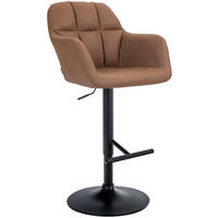 BARHOCKER Natoma Kunstleder 97-118 cm hellbraun - Hellbraun, Leder (57/97/59cm) - furnicato