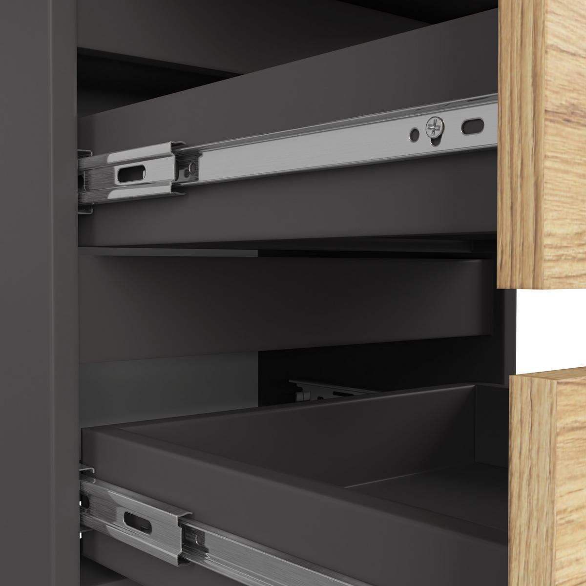 KOMMODE Grau, Eiche Artisan 40x35x109 cm - Eiche Artisan/Grau, Holzwerkstoff (40/109/35cm) - Akord