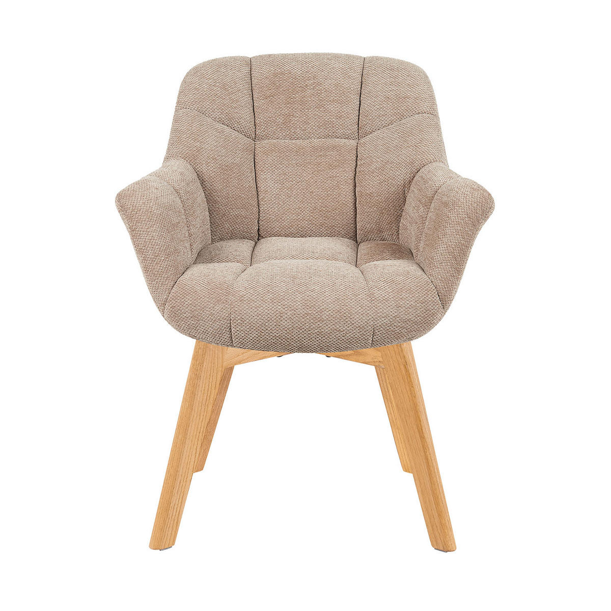 ESSZIMMERSTUHL Mika-Ava 2er-Set - Honigeiche/Beige, Eichenholz/Holz (65/81/66cm) - DUBI Möbel