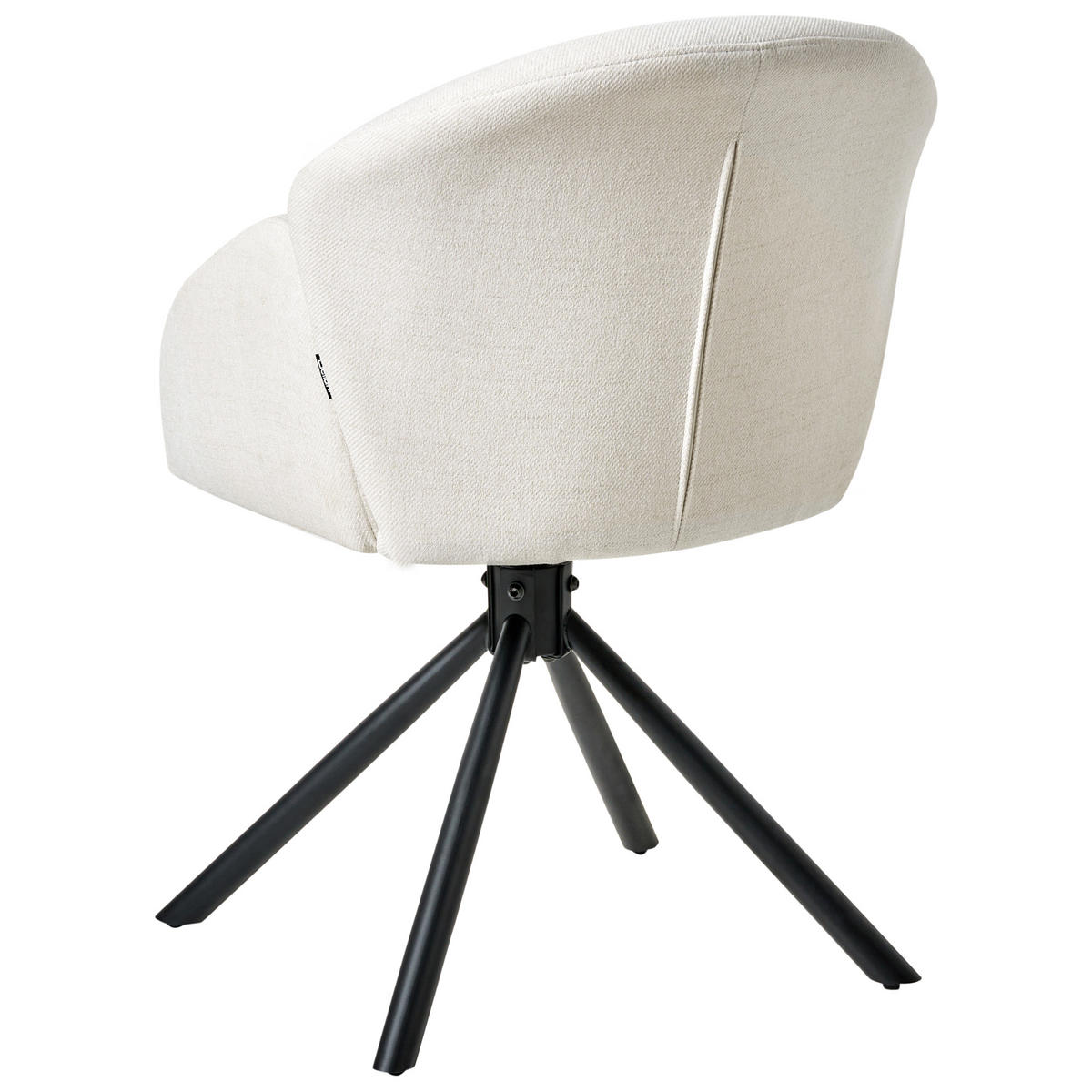 ESSZIMMERSTUHL 2er-Set Cremeweiß Maybee - Schwarz/Weiß, Textil (52/79/71cm) - Beliani