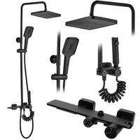 DUSCHGARNITUR Rea Helix Black - Schwarz, Metall (30/114.5/38cm) - REA