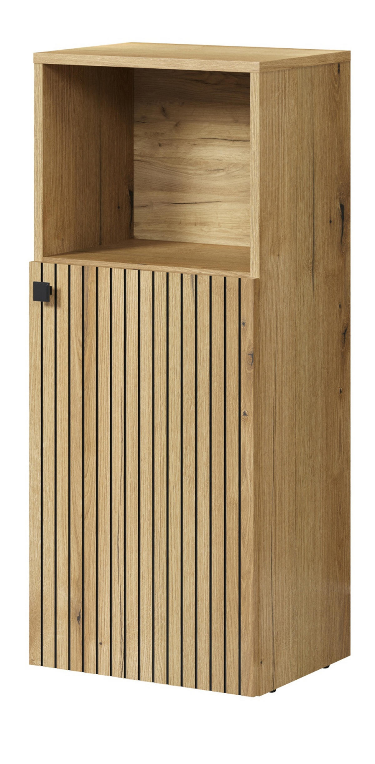 BADKOMMODE Evoke Eiche 40 x 95 cm, Badschrank mit Staboptik - Eichefarben/Schwarz, Holzwerkstoff/Kunststoff (31/95/40cm) - Top.Furn