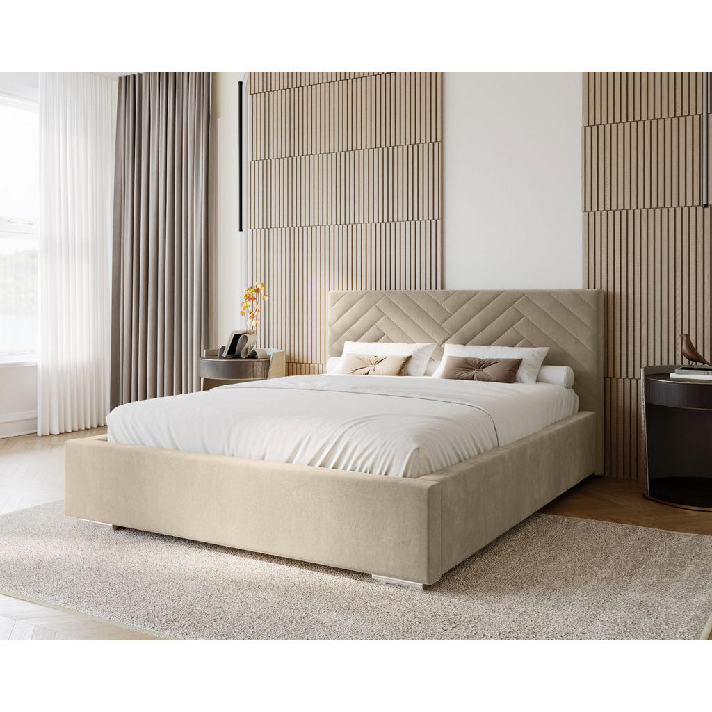 Thumbnail - Marpur Polsterbett, Hellbraun, Textil, Höhe ca. 15 cm, 160x200 cm, Oeko-Tex® Standard 100, Schlafzimmer, Betten, Polster...