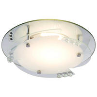 LED DECKENLEUCHTE Samuel Weiß Glas - Weiß, Glas (25/25/9.5cm) - Globo Lighting