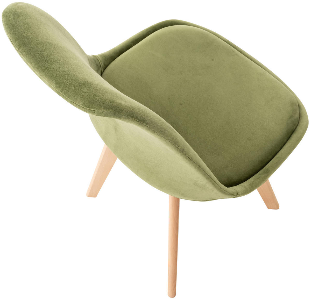 STUHL Samt hellgrün - Eukalyptusholzfarben/Hellgrün, Holz/Textil (49/83/50cm) - CLP