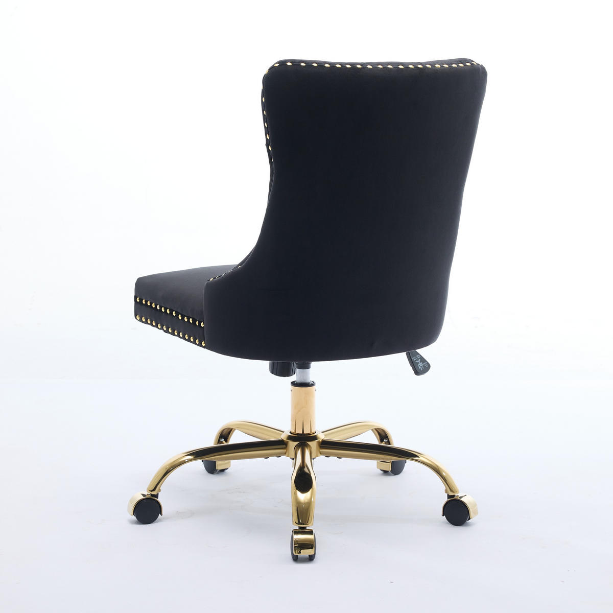 DREHSTÜHLE Samt Goldgestell Drehbar Schwarz - Schwarz, Metall (50/98/63cm) - SHOPENTRA